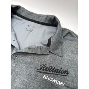 Nike Golf Polo Mens XL Gray Dri Fit Reunion Brewery Short Sleeve